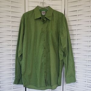 Cinch Green Patterned Men's Long Sleeve Button Diwb Shirt Size L